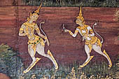 Detail from a mural painting with a 'Ramakien' motif - Thai version of the Indian Ramayana - from the temple complex of the Emerald Buddha, Bangkok (late 18th century) 